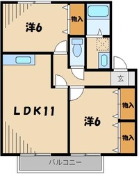 メイプルタウン川越的場Ｆ棟の物件間取画像